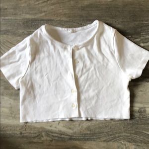 Brandy Melville white button up top